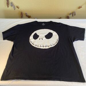 Disney Black T-Shirt with White Nightmare Before Christmas Design 2X